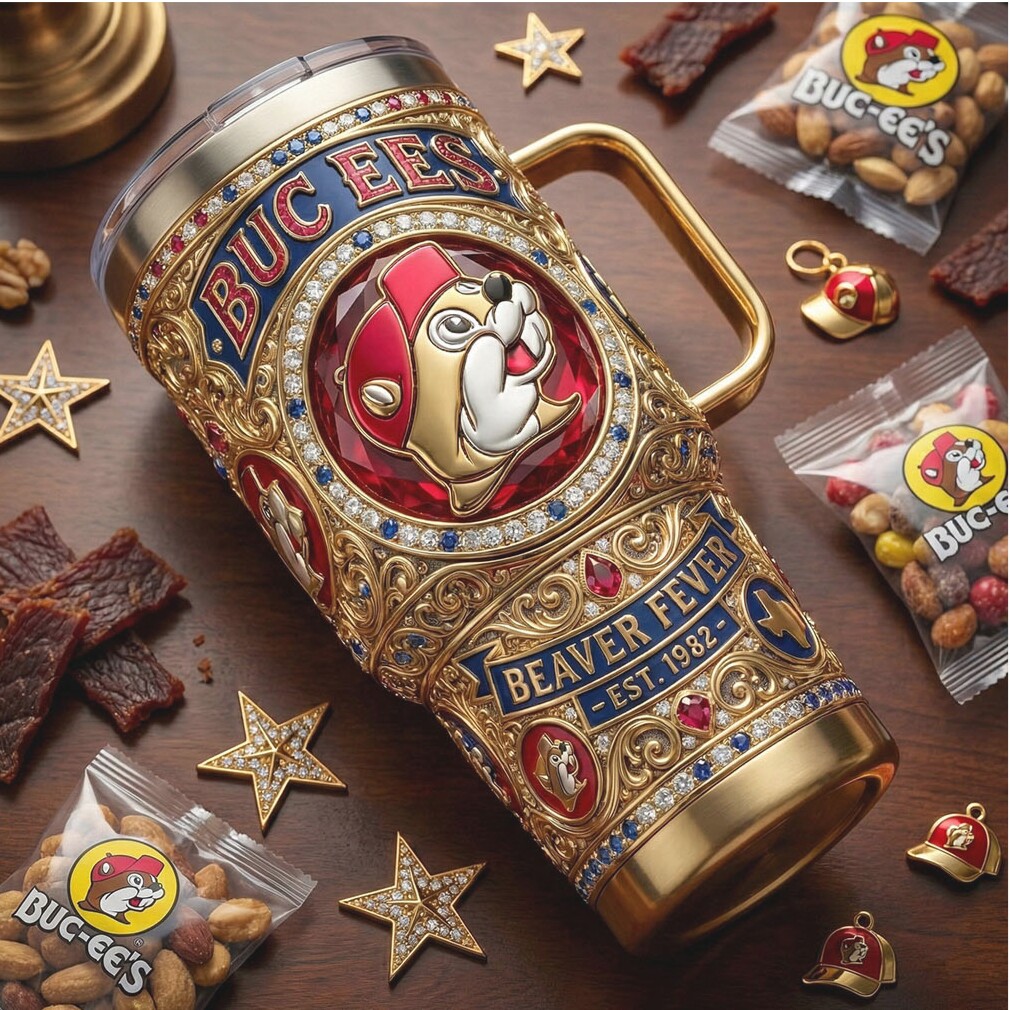 Buc ee’s “Beaver Fever” Limited Edition Gold Filigree Tumbler Buc ee’s “Beaver Fever” Limited Edition Gold Filigree Tumbler