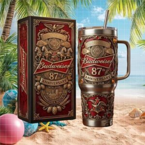 Budweiser 87th Anniversary (1876 2026) 3D Embossed Collector's Tumbler