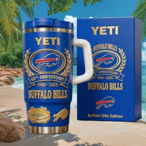 Buffalo Bills 65th Anniversary 1960 2025 YETI Edition Blue 40oz Tumbler