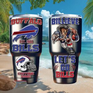 Buffalo Bills “Billieve” Personalized Tumbler Custom Name Buffalo Fan Gift