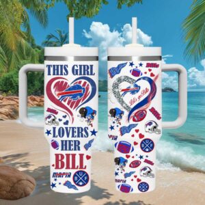 Buffalo Bills This Girl Loves Her Bills Mafia White Heart & Football Pattern Tumbler (1)