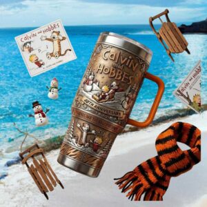Calvin and Hobbes 40th Anniversary Embossed 40oz Tumbler with Handle