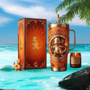 Charmander Ignite The Spark Pokémon 3D Embossed Fire Type Collector Tumbler & Box