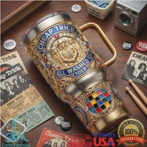 Cheap Trick All Washed Up Tour Retro Checkerboard Tumbler Wrap