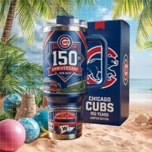Chicago Cubs 150th Anniversary 1876 2026 Wrigley Field Limited Edition 40oz Tumblers