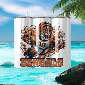Cincinnati Bengals Mascot Aggressive Tiger Football Tumbler Wrap
