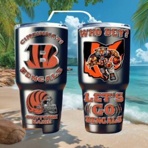 Cincinnati Bengals Who Dey Personalized Tumbler Custom Tiger Stripe Cup