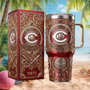 Cincinnati Reds Reds Country Luxury Ornate Baseball Tumbler