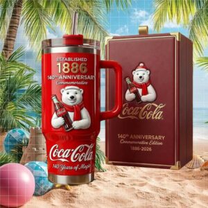 Coca Cola 140th Anniversary 1886 2026 Polar Bear Commemorative Tumbler