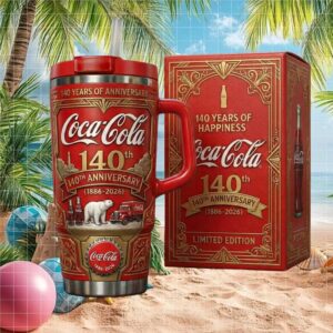 Coca Cola 140th Anniversary Limited Edition Vintage Polar Bear 40oz Tumbler