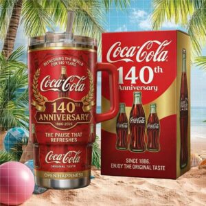 Coca Cola Retro 140th Anniversary “The Pause That Refreshes” 40oz Tumbler