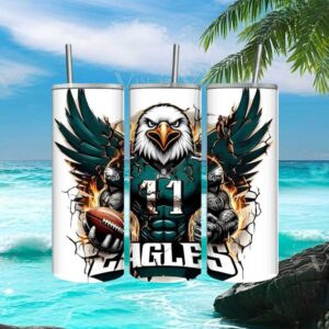 Cracked Stone Eagle Number 11 Football Jersey Tumbler Wrap
