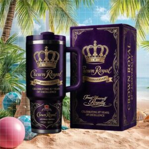 Crown Royal 87th Anniversary “Treat Yourself Royally” Purple & Gold 40oz Tumbler