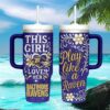 Cleveland Browns Floral Glitter 40oz Tumbler With Handle and Straw Cleveland Browns Floral Glitter 40oz Tumbler With Handle and Straw