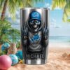 Cleveland Browns Skull Middle Finger Custom Name Tumbler Custom Fan Gift Cleveland Browns Skull Middle Finger Custom Name Tumbler Custom Fan Gift