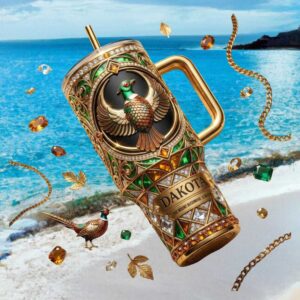 Dakota The Mount Rushmore State Pheasant Gold Filigree Tumbler