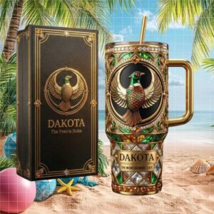 Dakota The Prairie State Pheasant Art Jeweled Luxury 40oz Tumbler
