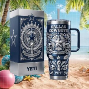 Dallas Cowboys America's Team Tumbler Luxury Silver & Blue Edition