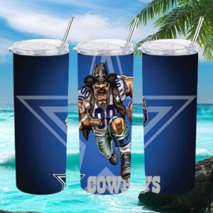 Dallas Cowboys Angry Cowboy Football Player Action Tumbler Wrap