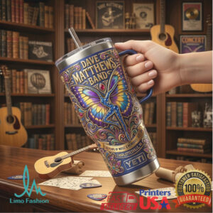 Dave Matthews Band Vintage Butterfly 40oz Tumbler Design