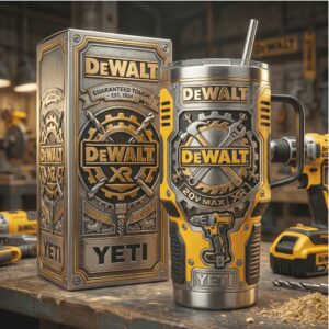 DeWalt Tough 20V Max XR Inspired 3D Industrial Tool Style Insulated Tumbler
