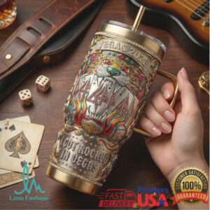 Def Leppard I Got Rocked in Vegas 2026 3D Leopard Print Metal Tumbler