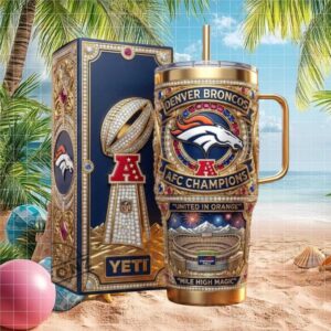 Denver Broncos AFC Champions Limited Edition 40oz Yeti Tumbler with Gift Box