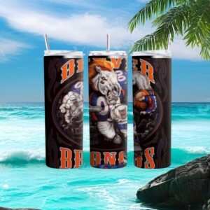 Denver Broncos Mascot Football Beast Graphic Sports Tumbler Wrap