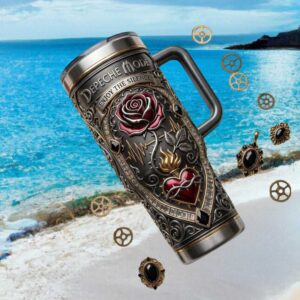 Depeche Mode Enjoy The Silence Gothic Rose 3D Sculpted Travel Tumbler