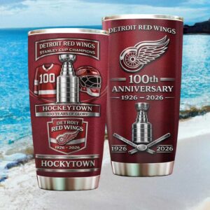 Detroit Red Wings 100th Anniversary Hockeytown Stanley Champions Tumbler
