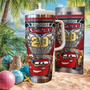 Disney Pixar Cars 20th Anniversary 2006 2026 Personalized Lightning McQueen Tumbler