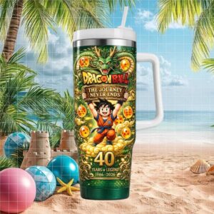 Dragon Ball 40 Years of Legend 1986 2026 Son Goku Journey Never Ends Tumbler