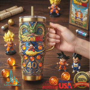 Dragon Ball 40th Anniversary Legend Edition Son Goku & Shenron Gold 40oz Tumbler