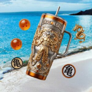 Dragon Ball Z Goku Ultra Instinct 3D Gold Embossed Custom Tumbler