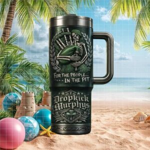 Dropkick Murphys “For The People In The Pit” Bagpipe Skeleton Tumbler