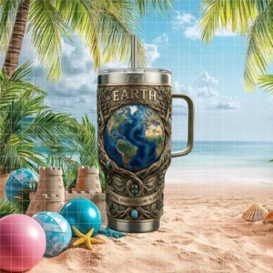 Earth Living Harmony One Planet Nature Tree of Life Art Tumbler