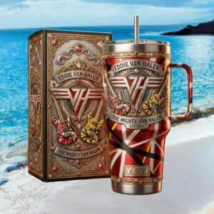Eddie Van Halen Tribute 40oz Tumbler The Mighty Van Halen Guitar Design