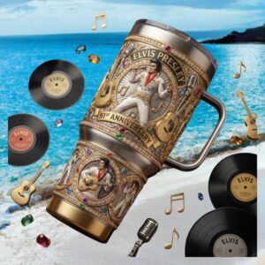 Elvis Presley 91st Anniversary 3D Inflated Tumbler Wrap Design