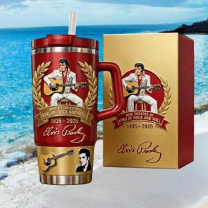 Elvis Presley “Nine Decades of the King” 1935 2026 Commemorative Tumbler