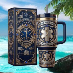 Emergency Medical Services (EMS) 60th Anniversary Gold & Blue Hero Tumbler