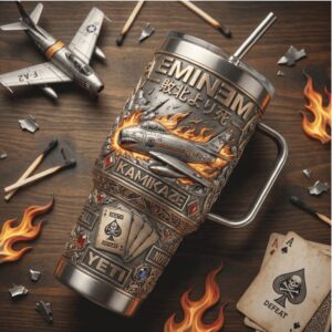 Eminem Kamikaze FU 2 Fighter Jet Military Style 40oz Tumbler