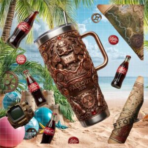Fallout Nuka Cola T 51 Power Armor 3D Sculpted Post Apocalyptic Tumbler