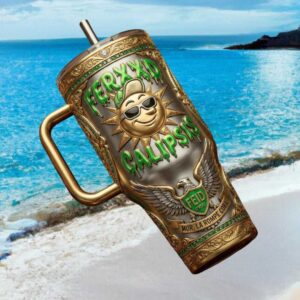 Feid Ferxxocalipsis 3D Green Chrome Latin Artist 40oz Tumbler