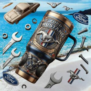 Ford Mustang The Legend Continues 3D Embossed 40oz Tumbler
