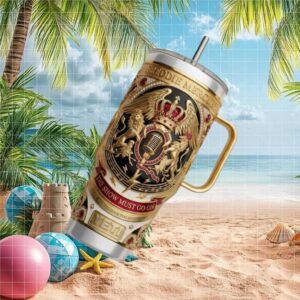 Freddie Mercury Queen “The Show Must Go On” Luxury Gold 40oz Tumbler