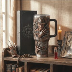 Freddy Krueger Nightmare on Elm Street “Never Sleep” 3D Horror Tumbler