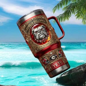 Georgia Bulldogs “Between the Hedges” 3D Red Gemstone Fan Tumbler