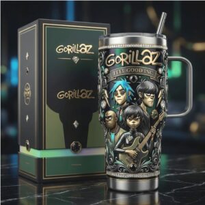 Gorillaz “Feel Good Inc” 3D Character Art Insulated Travel Tumbler