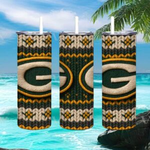 Green Bay Packers Vintage Style Knitted Texture Logo Tee