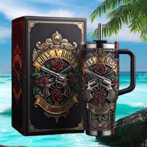 Guns N' Roses “Live Loud Forever” Vintage Rock 3D Embossed Tumbler